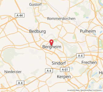 Map of Bergheim, North Rhine-Westphalia