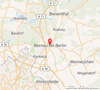 Map of Bernau, Brandenburg