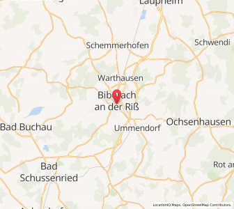 Map of Biberach an der Riß, Baden-Wurttemberg
