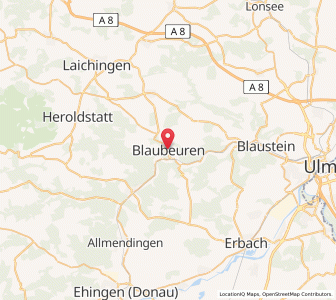 Map of Blaubeuren, Baden-Wurttemberg