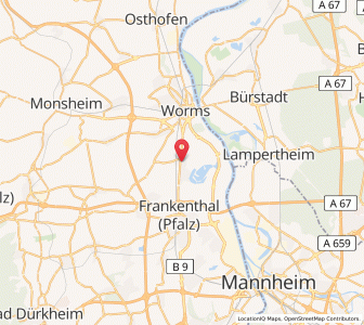 Map of Bobenheim-Roxheim, Rheinland-Pfalz