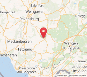 Map of Bodnegg, Baden-Wurttemberg