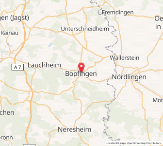 Map of Bopfingen, Baden-Wurttemberg