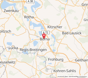 Map of Borna, Saxony