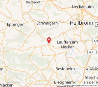 Map of Brackenheim, Baden-Wurttemberg