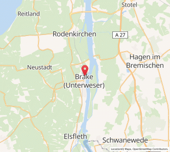 Map of Brake, Lower Saxony