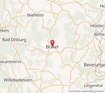 Map of Brakel, North Rhine-Westphalia