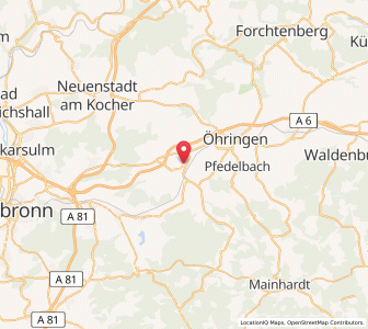 Map of Bretzfeld, Baden-Wurttemberg