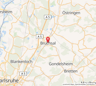 Map of Bruchsal, Baden-Wurttemberg