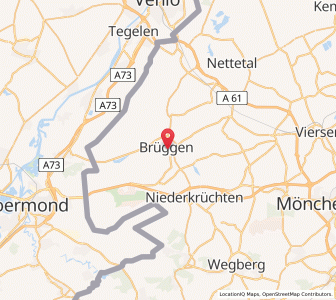 Map of Brüggen, North Rhine-Westphalia