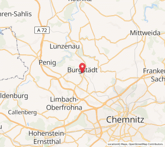 Map of Burgstädt, Saxony