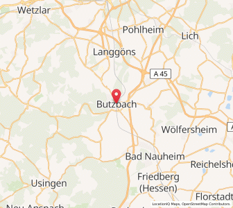 Map of Butzbach, Hesse
