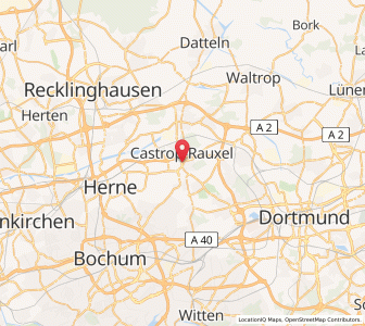 Map of Castrop-Rauxel, North Rhine-Westphalia
