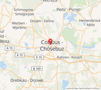 Map of Cottbus, Brandenburg