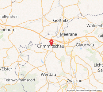 Map of Crimmitschau, Saxony