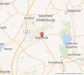Map of Damme, Lower Saxony