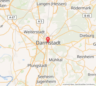 Map of Darmstadt, Hesse