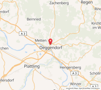Map of Deggendorf, Bavaria
