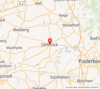 Map of Delbrück, North Rhine-Westphalia