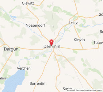 Map of Demmin, Mecklenburg-Vorpommern