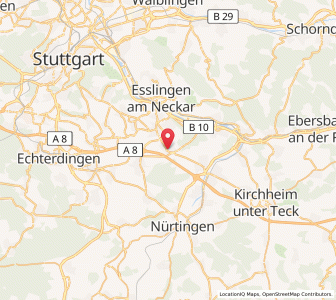 Map of Denkendorf, Baden-Wurttemberg