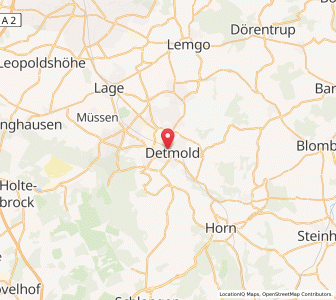 Map of Detmold, North Rhine-Westphalia