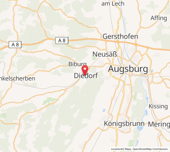 Map of Diedorf, Bavaria