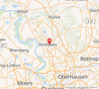 Map of Dinslaken, North Rhine-Westphalia