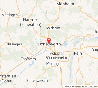 Map of Donauwörth, Bavaria