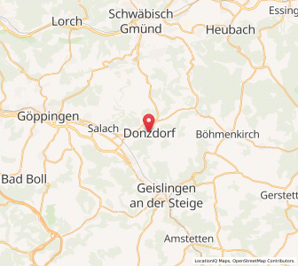 Map of Donzdorf, Baden-Wurttemberg