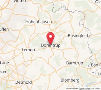 Map of Dörentrup, North Rhine-Westphalia