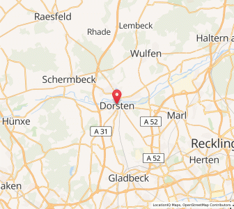 Map of Dorsten, North Rhine-Westphalia