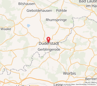 Map of Duderstadt, Lower Saxony