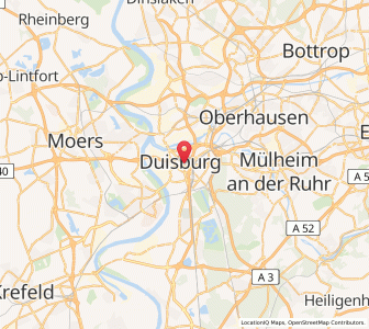 Map of Duisburg, North Rhine-Westphalia
