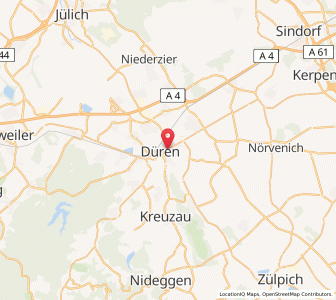 Map of Düren, North Rhine-Westphalia
