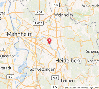 Map of Edingen-Neckarhausen, Baden-Wurttemberg