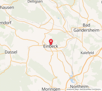 Map of Einbeck, Lower Saxony