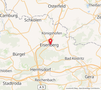 Map of Eisenberg, Thuringia