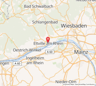 Map of Eltville am Rhein, Hesse