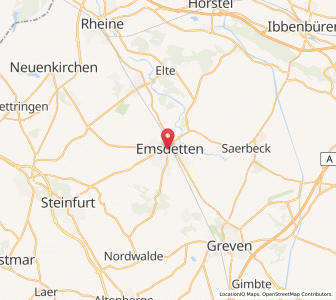 Map of Emsdetten, North Rhine-Westphalia
