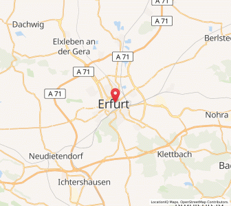 Map of Erfurt, Thuringia
