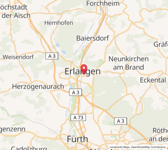 Map of Erlangen, Bavaria