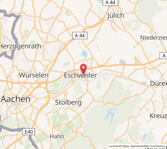 Map of Eschweiler, North Rhine-Westphalia