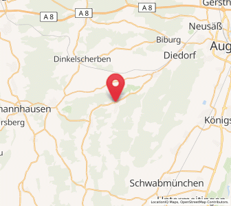 Map of Fischach, Bavaria