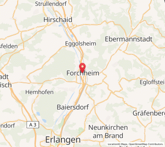 Map of Forchheim, Bavaria