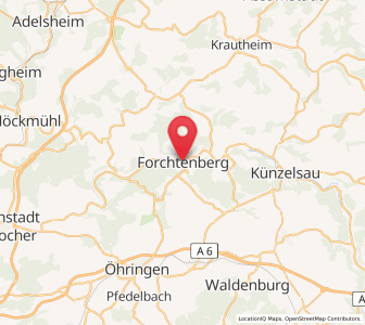 Map of Forchtenberg, Baden-Wurttemberg
