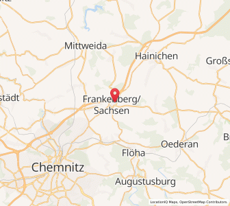 Map of Frankenberg/Sa., Saxony