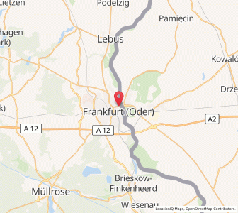 Map of Frankfurt (Oder), Brandenburg