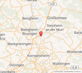 Map of Freiberg am Neckar, Baden-Wurttemberg