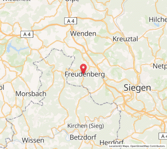 Map of Freudenberg, North Rhine-Westphalia